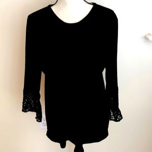 Karl Lagerfeld Black Tunic with Lace Sleeves